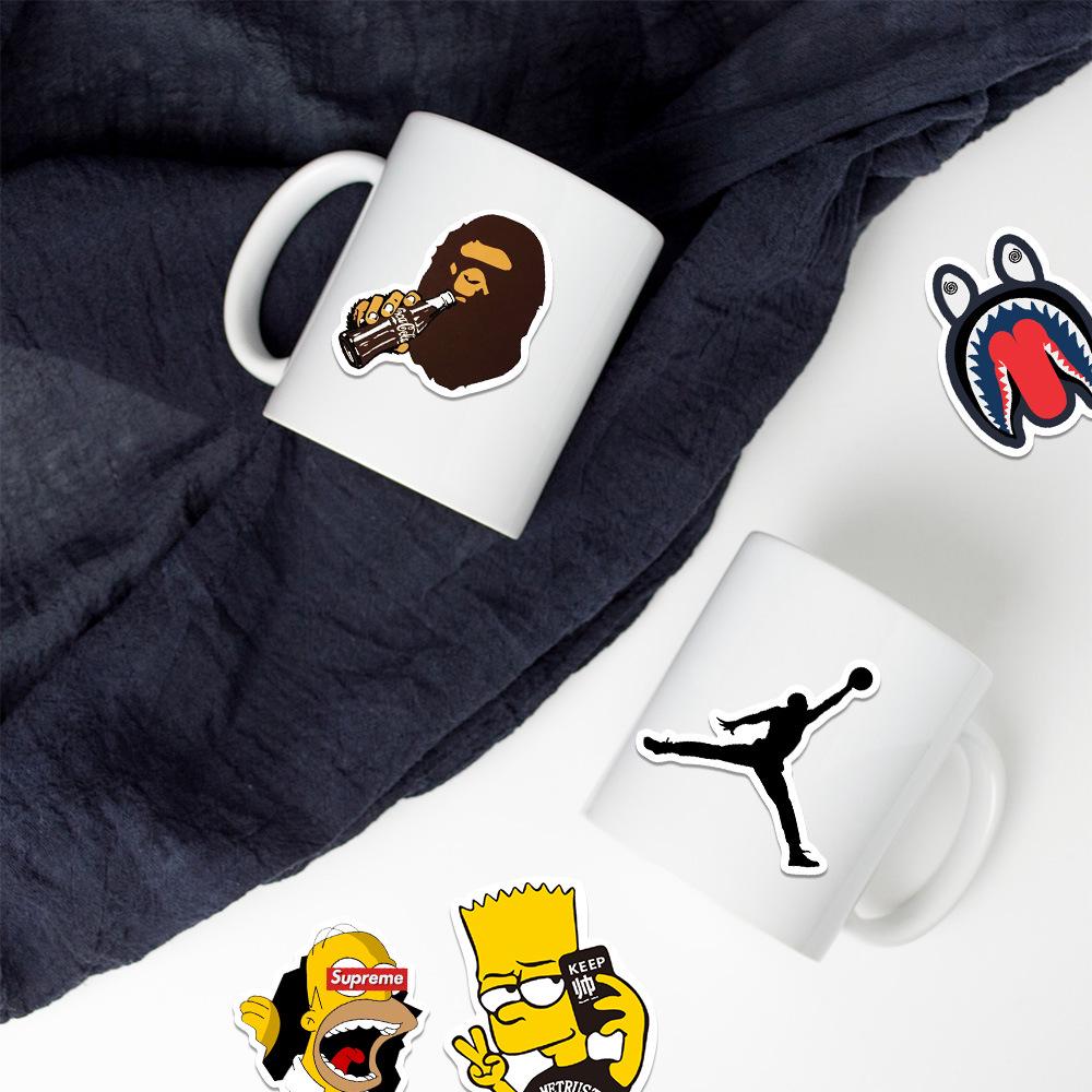 201 Trendy Brand Logo Graffiti Stickers: Waterproof Decoration for Suitcase, Car, Motorcycle, and Skateboard