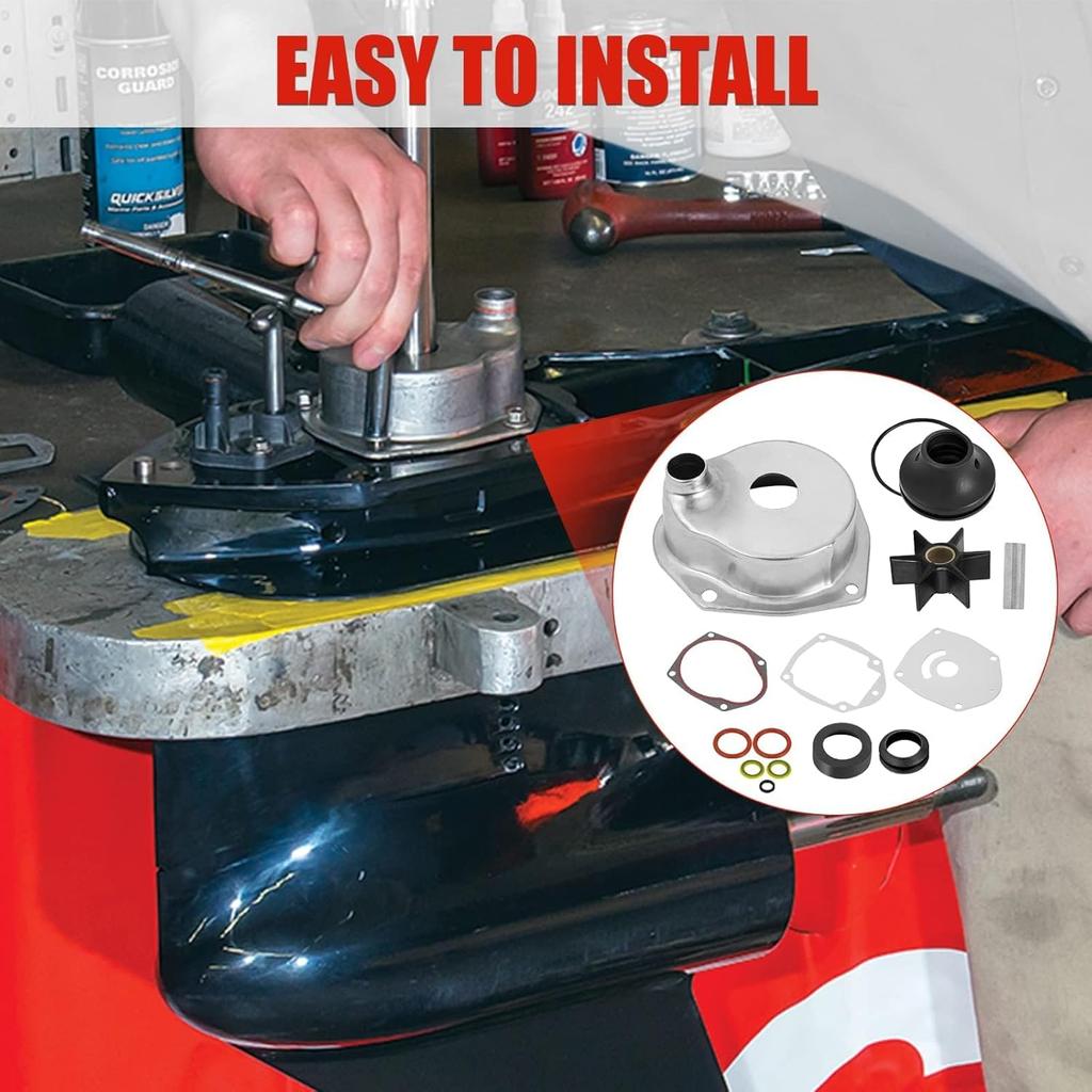 Water Pump Repair Kit Compatible With 1991- Mercury MerCruiser Alpha 1 Gen 2 Drives, Water Pump Impeller Repair Replace 817275A4 817275Q05 18-3147