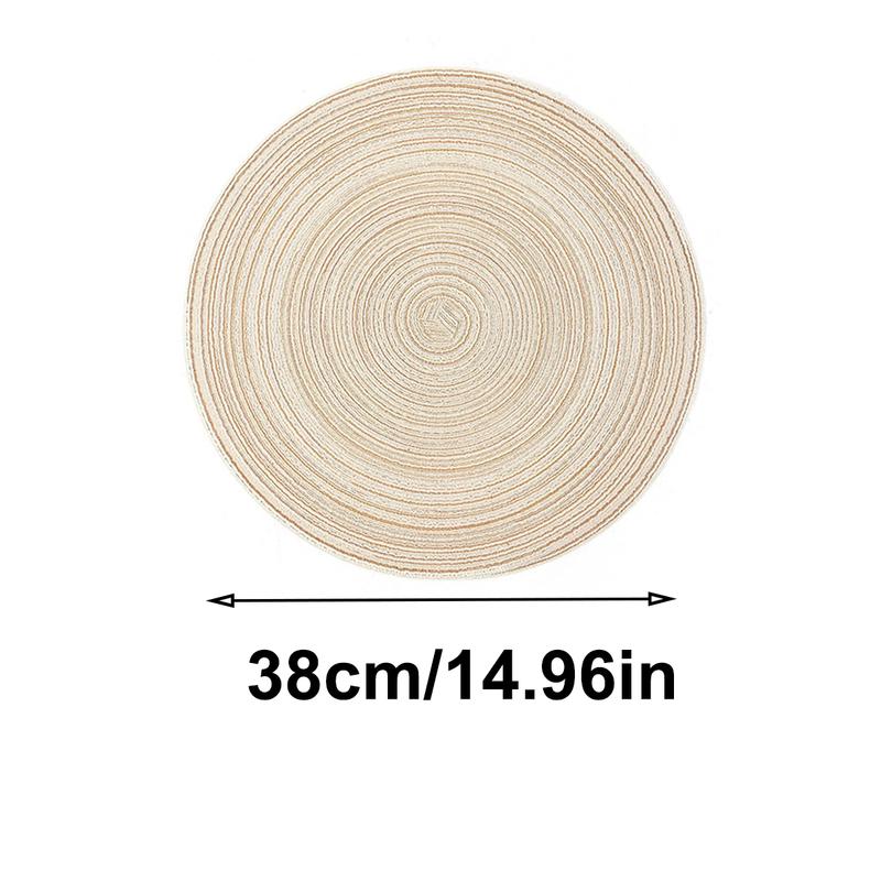 3Pcs European Style Round Cotton Gauze Placemats, Heatproof Non Slip Table Mats for Dining Table, Cup Coasters ZSY