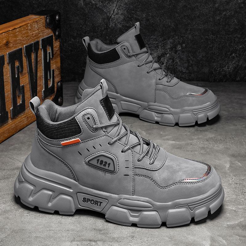 High-top shoes men's labor insurance trendy shoes spring tooling Martin boots summer mid-top retro British short boots men's 2025 new models