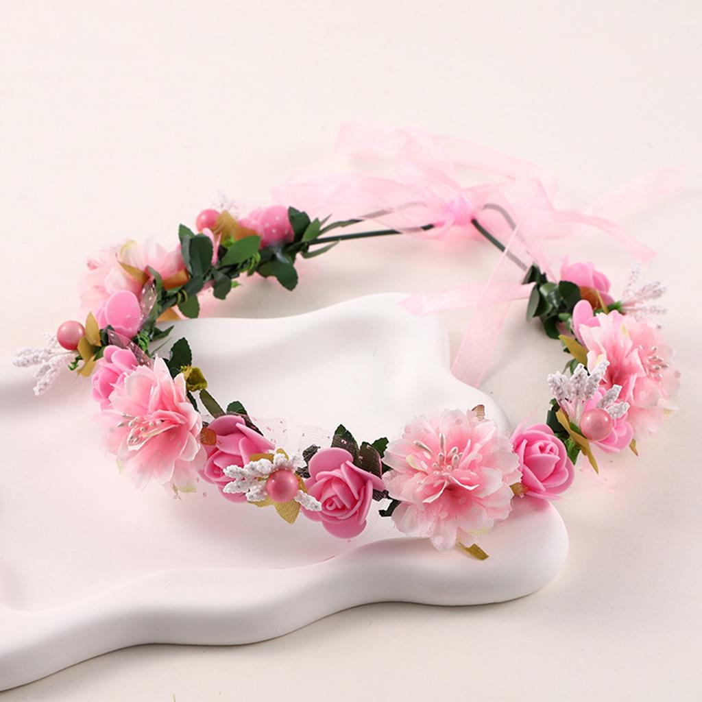Coroa de Flores de Fada Para Mulheres Faixa de Cabelo de Flor Artificial Guirlanda Faixa de Cabeça Floral Meninas Acessórios de Cabelo para Fotografia ao Ar Livre na Praia