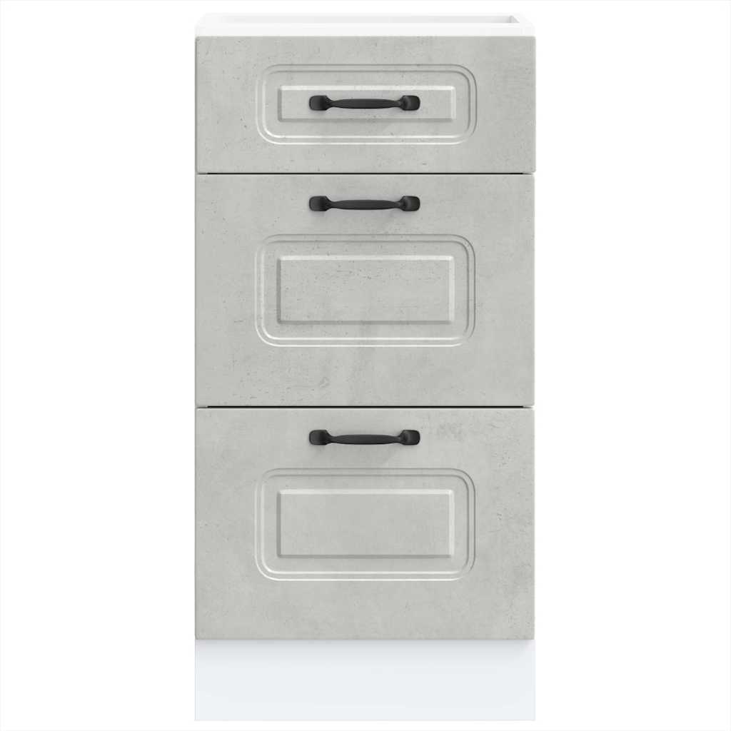 Kitchen Base Cabinet Kalmar Concrete Grey Wood Based Panel