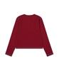 CHAMPION Women'S Heart Logo Henley Neck Long Sleeve Red