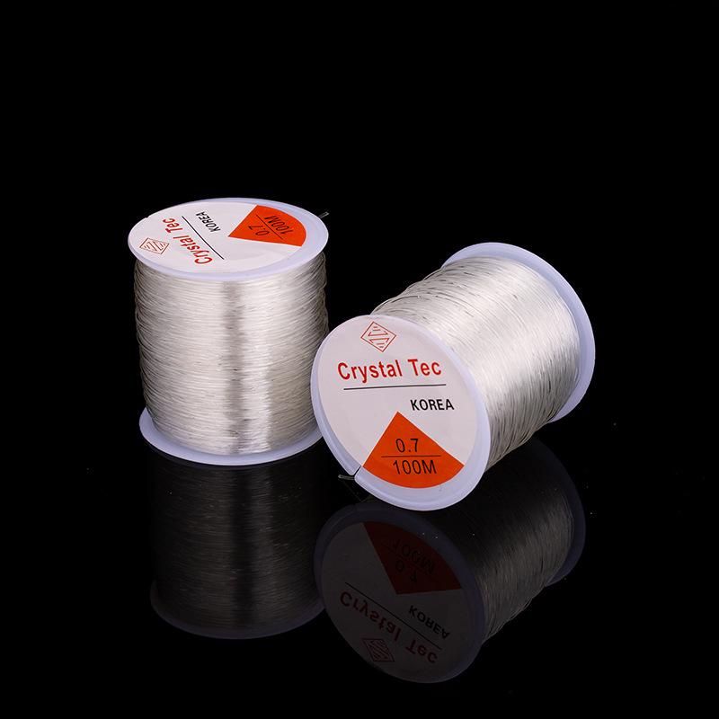DIY Beading Elastic Cord - 100m Clear Round Crystal Line for Jewelry Accessories