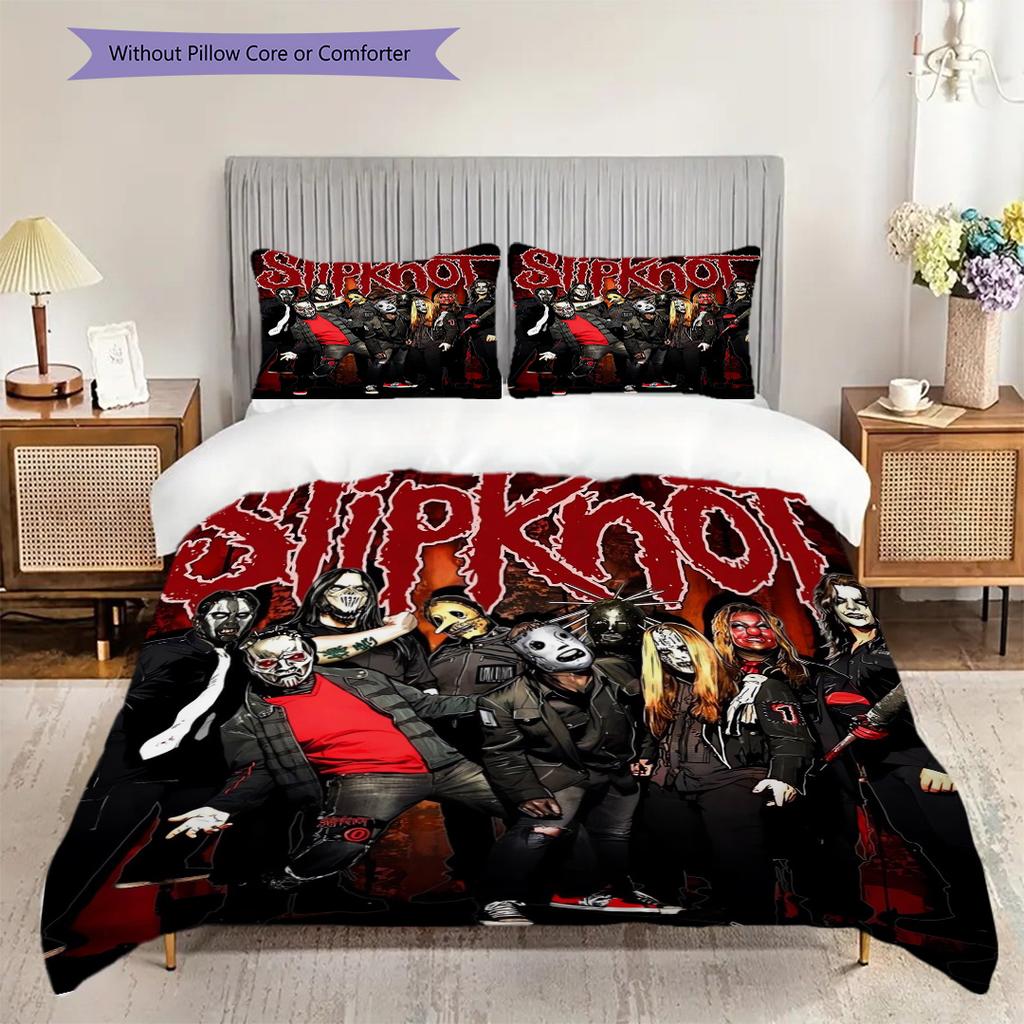 Metal Bands Dark Artistry Bedding (1 * duvet cover + 2 * pillowcase, without core) 2D Flat Bedding set Duvet cover and pillowcase Soft and comfortable