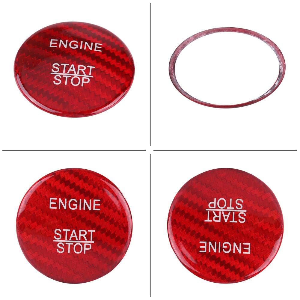 Carbon Fiber Engine Start Button Start Stop Button Cover Trim