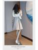 Plus Size Women's French Style Long Sleeve Slim Waist Polo Dress, 2024 Spring/Autumn Collection