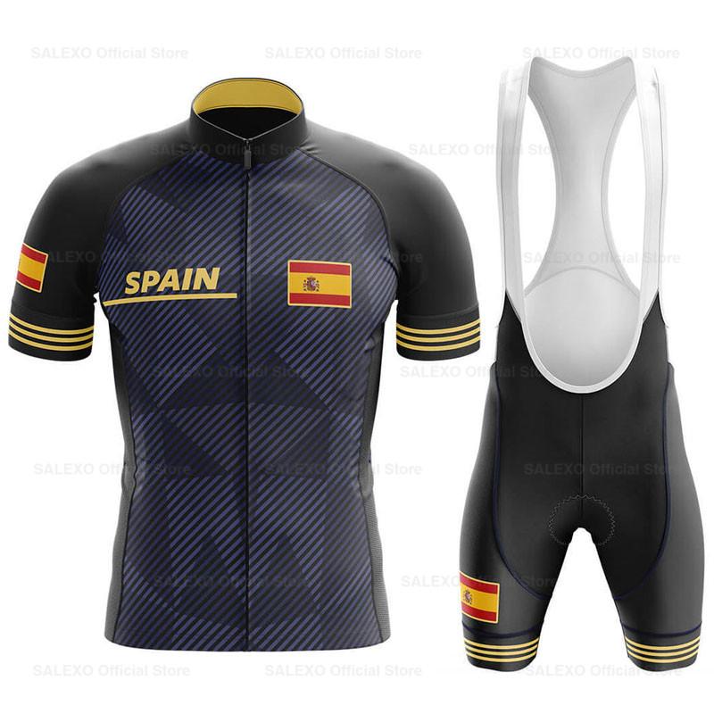 2026 Španělsko Pánský Tým Cyklistický Dres Sada Letní MTB Kolo Oblečení Uniforma Maillot Ropa Ciclismo Hombre Cyklistika Sportovní Oblečení Oblek