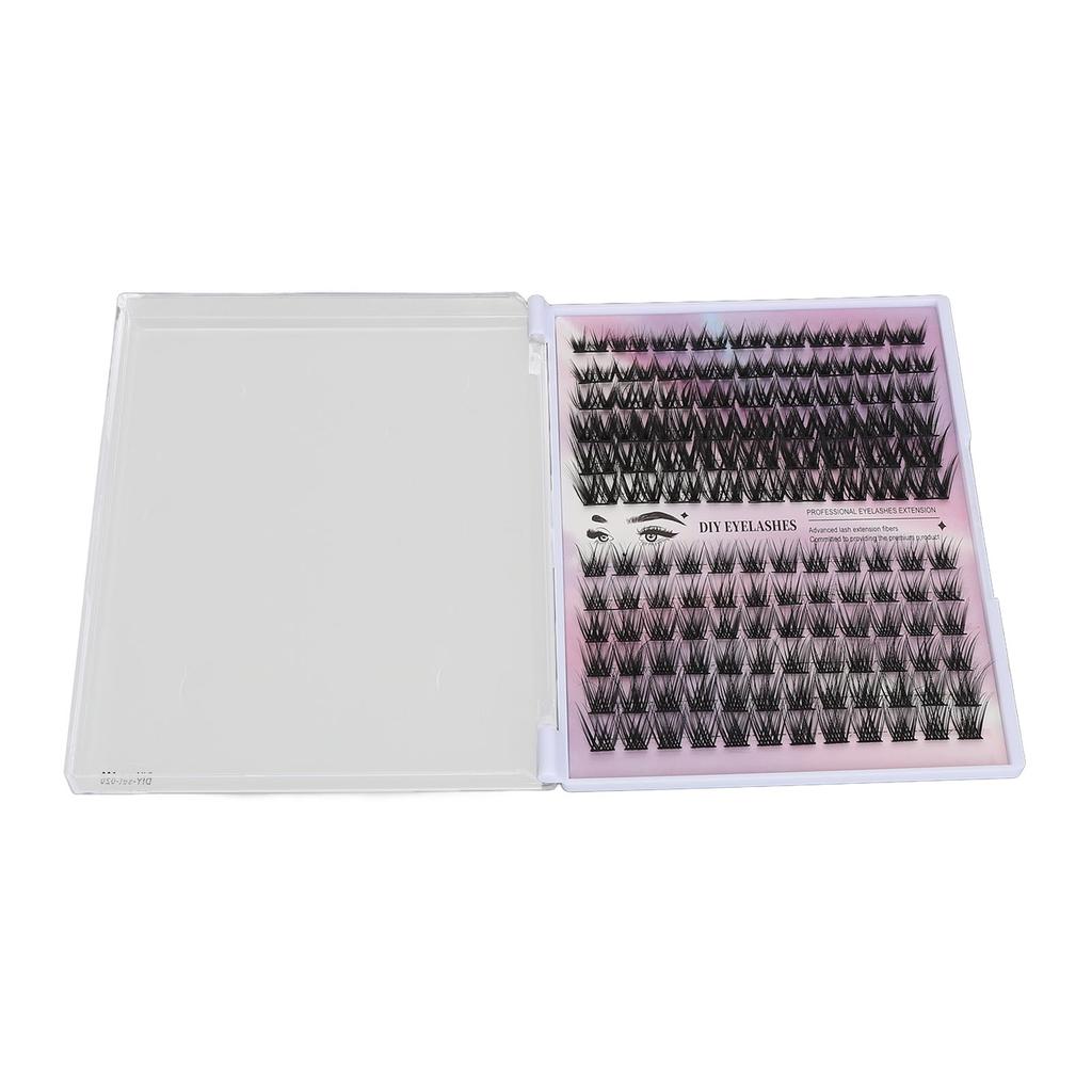 126 Clusters DIY Lash Extensions Kit D Curl Fluffy Individual Lash Extensions Kit with 3ml Lash Bond Dual End Tweezers With Black Double Ended Glue