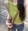 Spicy Girl Slim Fit Cropped Knit Tank Top - Summer 2025 Slimming Sleeveless Camisole for Women