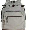 Double Shoulder Cartoon Cat & Bear Canvas Backpack - Cute, Large Capacity, Soft Brown & Milk White for Students