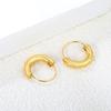 Simple Luxury Round Hoop Pendant Earrings, Stainless Steel with 18K Gold Plating, INS Style Everyday Wear Jewelry for Women