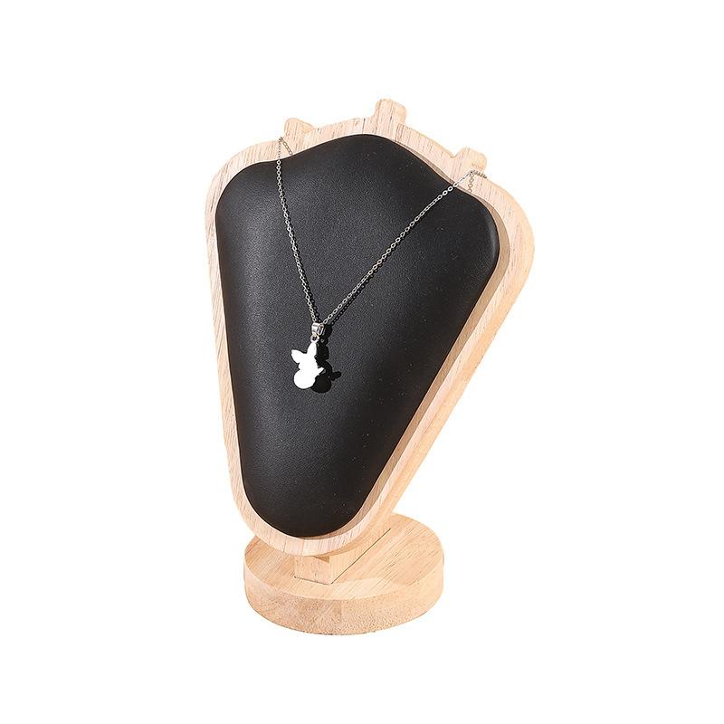 Solid Wood Goat Horn Necklace Display Stand Portrait Neck Mold Jewelry Stand Necklace Jewelry Window Storage Model Stand