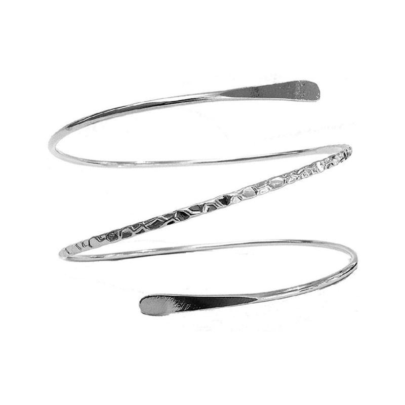 Retro Greek Roman Open Ended Spiral Shape Bracelet Armband Upper Arm Cuff Armlet Festival Bridal Bikini Dance Jewelry
