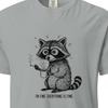 Funny Raccoon Coffee T-Shirt “I’m Fine. Everything Is Fine”, Tired Animal Meme Shirt, Humor Tee, Gift for Coffee Lovers