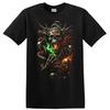 Skull Snake Roses Fire Gothic Horror T Shirt w/ Skeleton Hand Graphic Art Tee