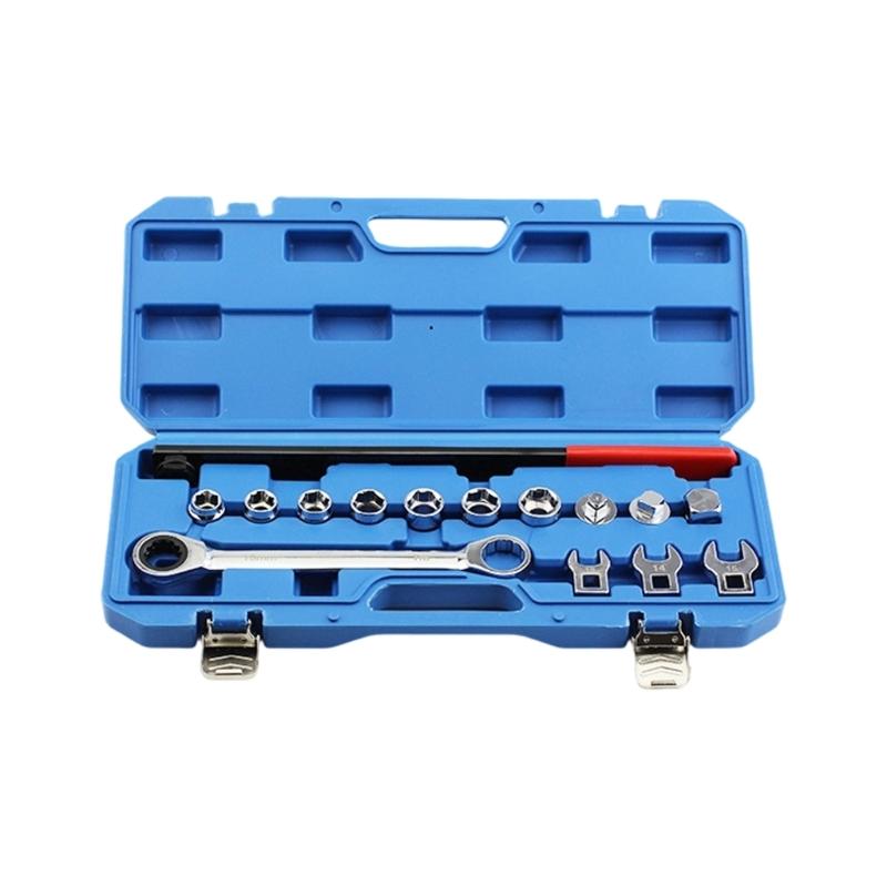 Professional Steel Tensioner Tool Kit Ratcheting Serpentine Belt Tool for Serpentine Belt Removal and Installation