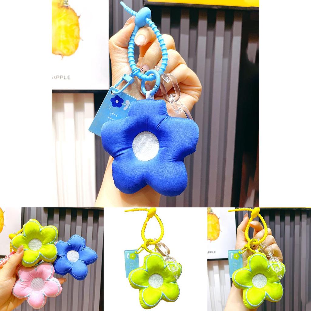 Niedlicher Stoffblumen-Schlüsselanhänger Trendiger Cartoon-Stil Taschenanhänger für Frauen