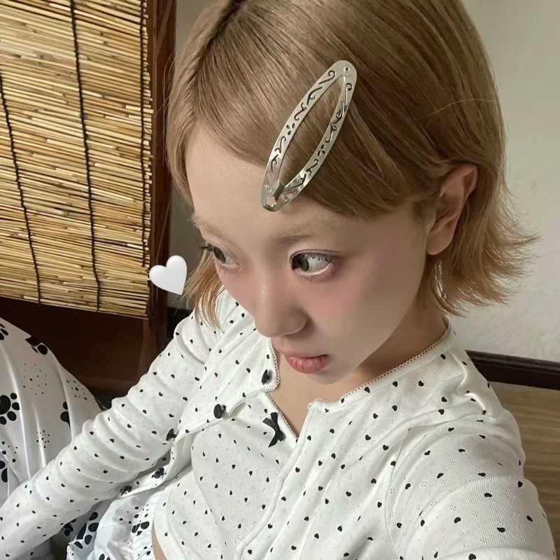 2-8pcs New Ethnic Style Straight Clips Korean Girl Hairclips Y2k Side Clips Cute Hair Clip Headband Silver BB Clip