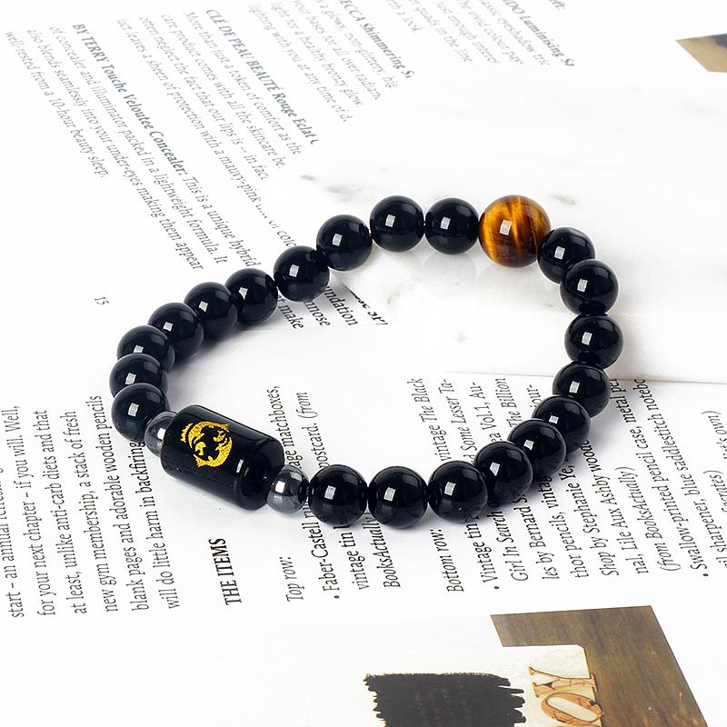 12 Constellation Zodiac Signs Bracelet Men Women Natural Tiger Eye Stone Beaded Couples Bracelets Scorpio Birthday Beads Jewelry