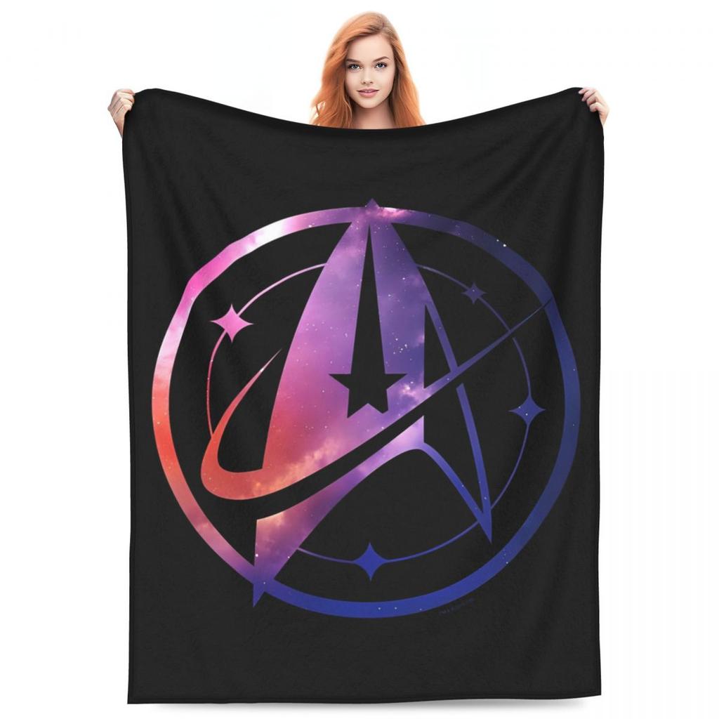 Stars Treks Deep Space Nine Flannel Blankets Station Logo Novelty Throw Blankets Bed Sofa Couch 150*125cm Plush Thin Quilt Warm