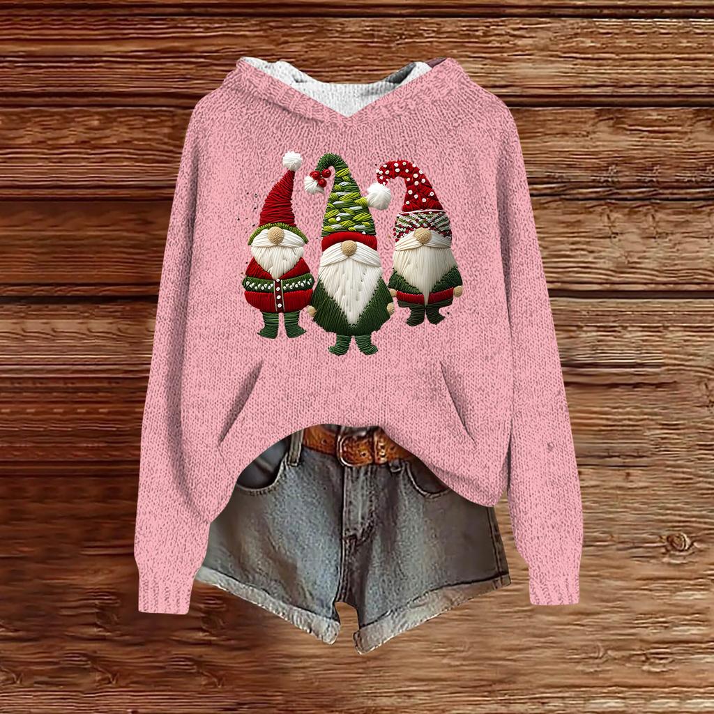 Sweatshirts For Women Knit Sweater Cute Shirt Fall Pullover Hooded Sweatshirt