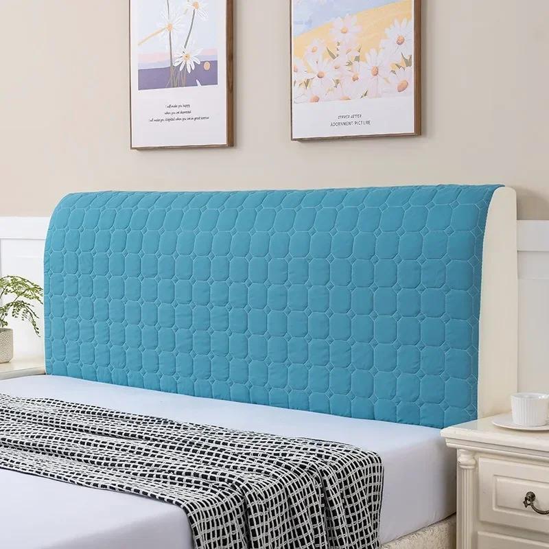 

High Grade Short Plush Quilted Headboard Cover Luxury Soft Thick Velvet Bed Head Cover All-inclusive Bedside Protector Cover 1PC W120cm x H65cm