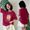 Girls Summer Cotton Cartoon Short Sleeve T Shirt White Round Neck Sweat Absorbing Top For Big Kids