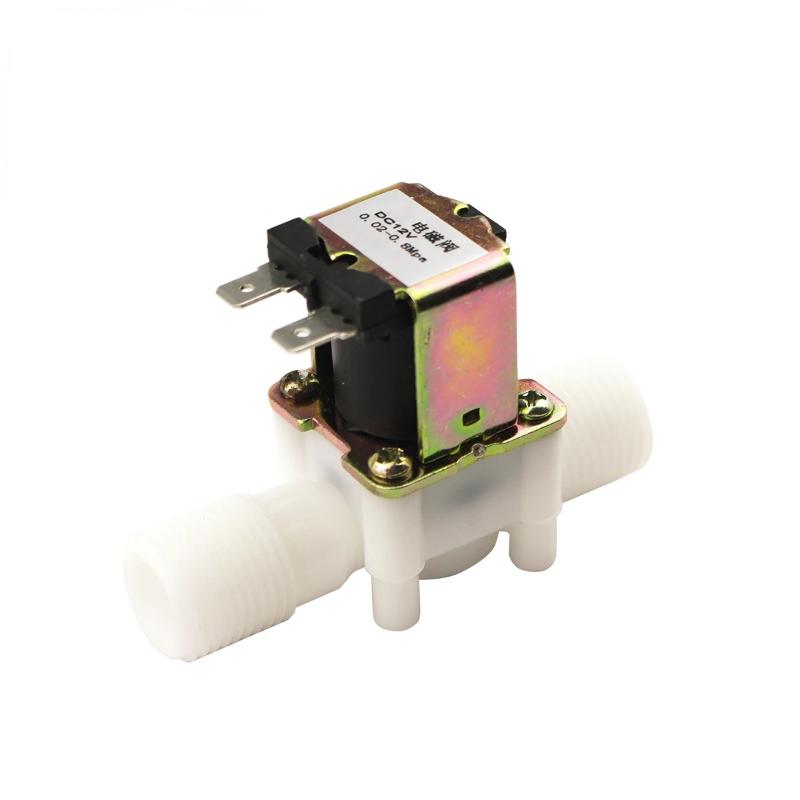 שסתום סולנואיד עם הברגה זכר 1/2 אינץ', 220V AC / 12V DC, שסתום בקרה מגנטי למים, מתג בקר לחץ פנאומטי, מפצל, סגור בדרך כלל
