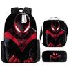 Kuromi Horror Smile Game Brawl Stars Vintage Backpack Set of 3, Multi-Functional Large Capacity School Bag Accessories