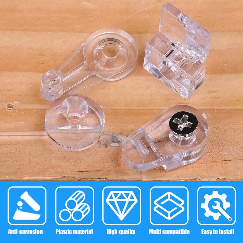 10-200Pcs Glass Retainer Clips Kit with Screws for Fixing Glass Cabinet Doors Windows Home Improvement Hanging Hardware Tools