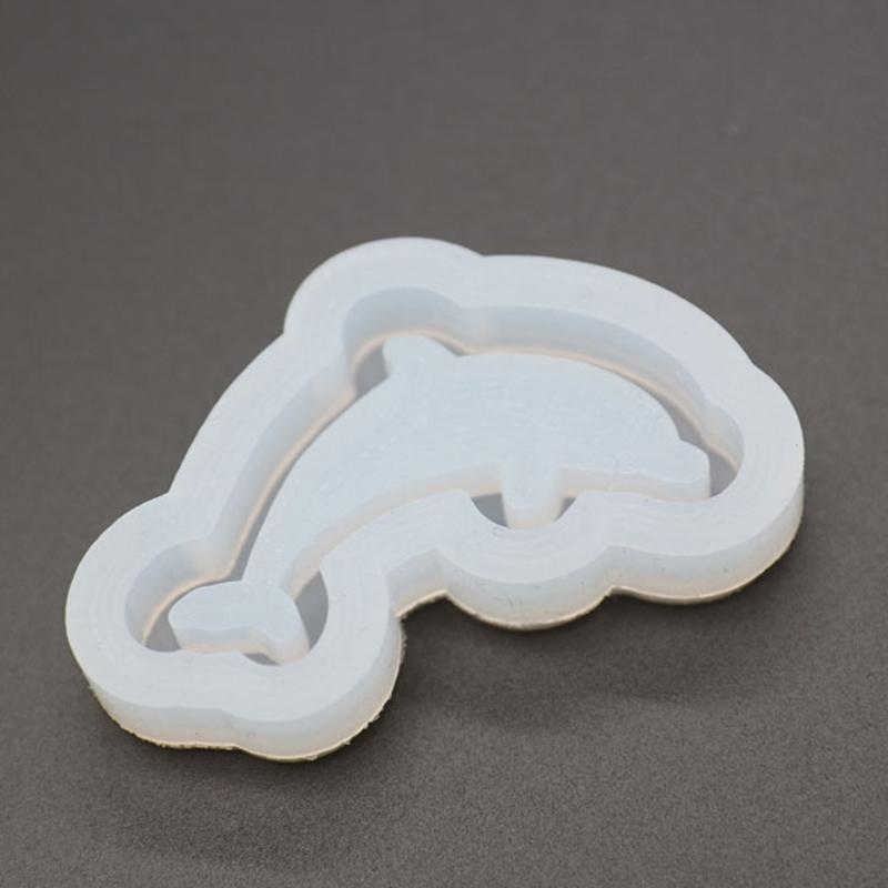 Quicksand Resin Casting Molds Dolphin Shape Resin Art Shaker Mold Crystal Silicone Pendant Molds DIY Keychain Earring