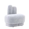 Cozy Bunny-Ear Fabric Ottoman - Fixed Upholstered Stool with Cute Ears, No Storage, Not Removable