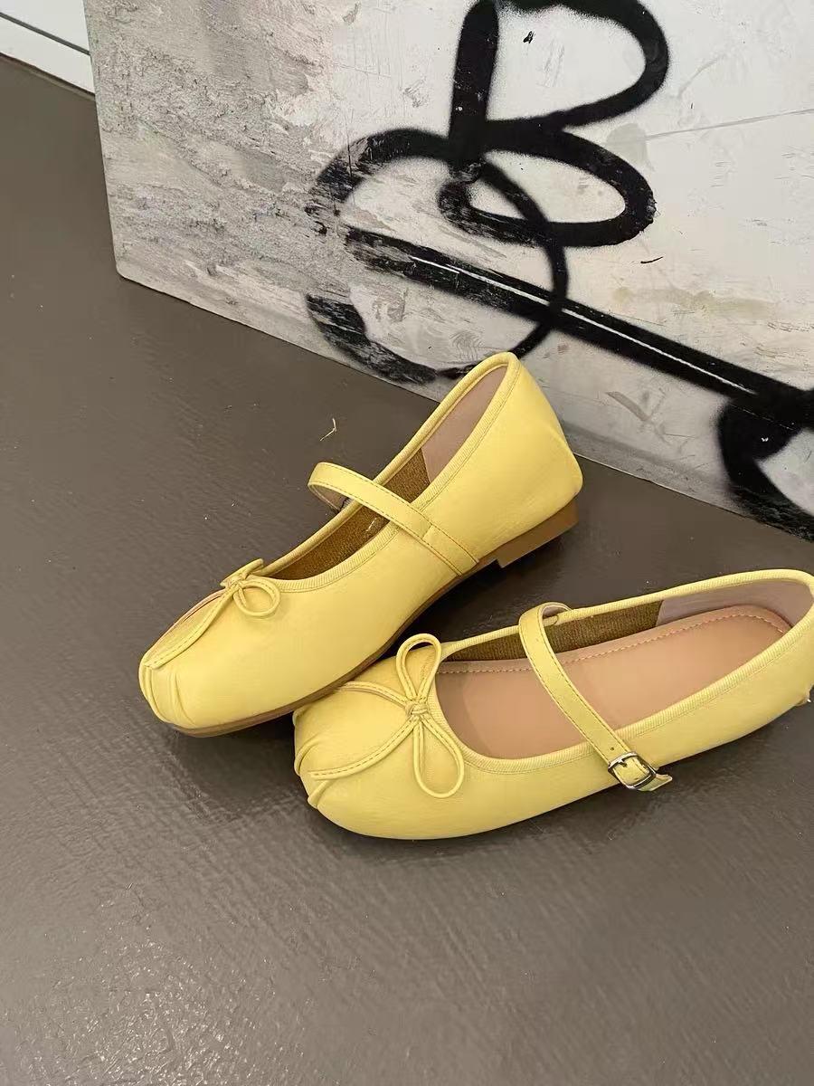 

French inner height increase silver single shoes women s summer 2025 new with skirt Mary Jane shoes square head ballet evening shoes 40 жёлтый