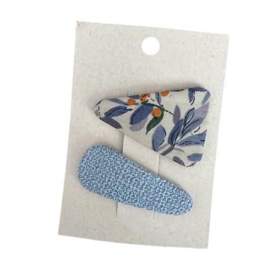 2 Stuks Meisjes Haarspeld Kat Bloem Geruit Ontwerp Omwikkeld met Stof Haarclips Borduurwerk Stof Splicing Haarspelden Lente Zomer Haaraccessoires
