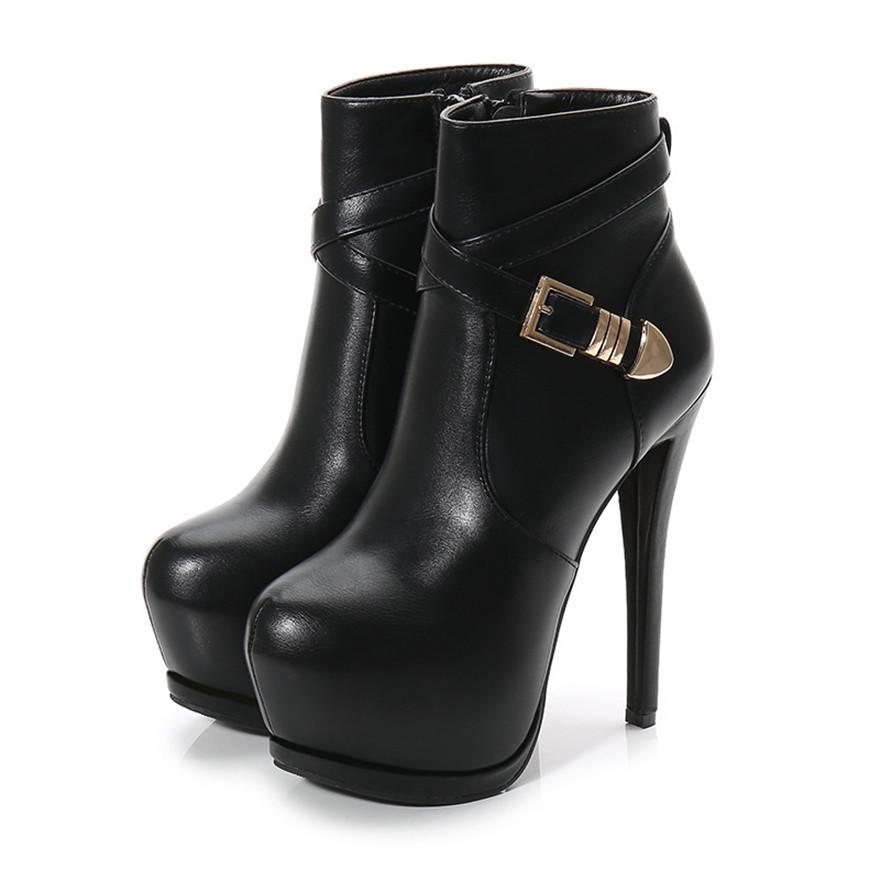 Metal Belt Buckle Fashion Platform Women