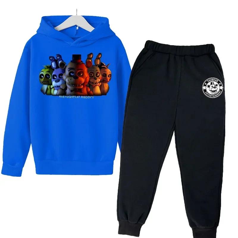 FNAF Five Nights At Freddys Sweatshirt Set Fleece Kids Sweatpants Boys Jacket Girls Clothes Spring Autumn Hoodie Birthday Gift