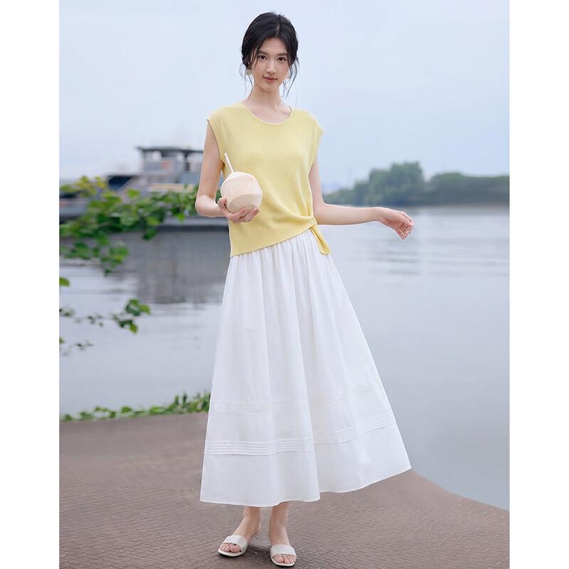 Women s Linen Lyocell Jacquard Knit Two-Piece Dress Set M