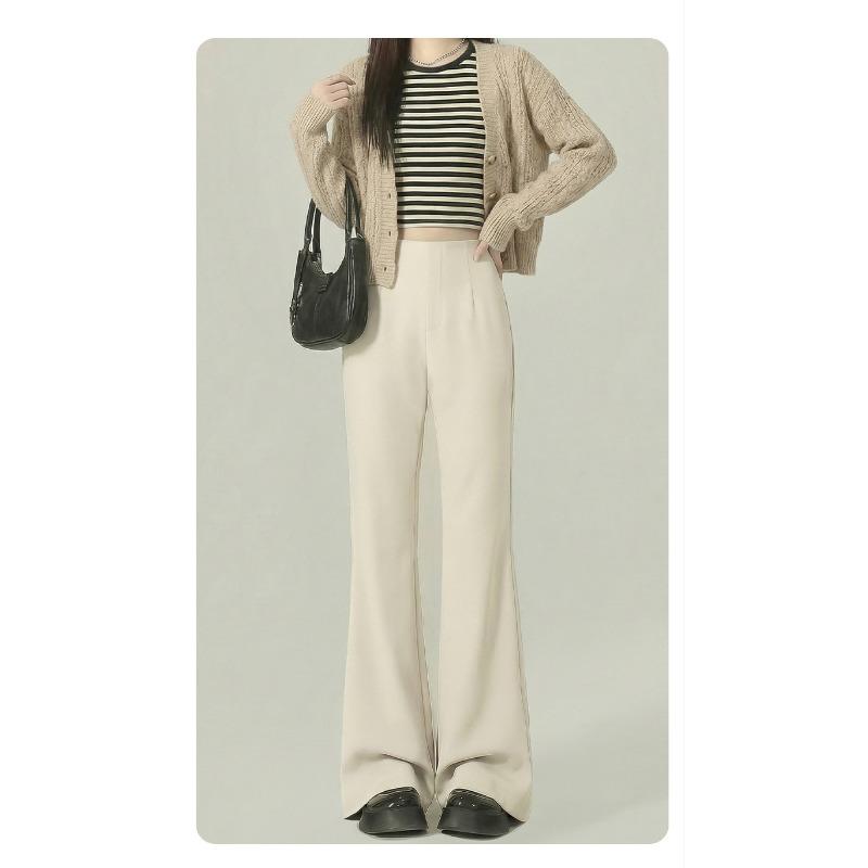 Women S High Waist Flared Dress Pants Slim Fit Casual Trousers