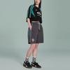 Reebok Color Block Casual Short Knit Short Sleeve Raglan T-Shirt Women Tops Black Green 24SRC402WGH0