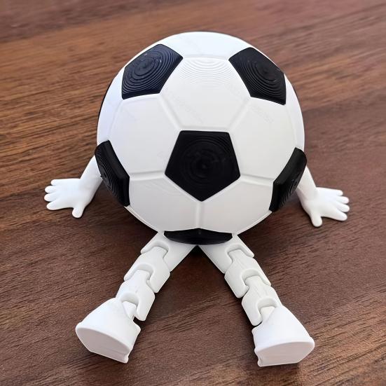 Figurină Om Fotbalist cu Picioare Articulate, Articulații Mobile, Imprimată 3D, Om Fotbalist Desen Animat, Jucărie Fidget, Ornament Decorativ de Birou
