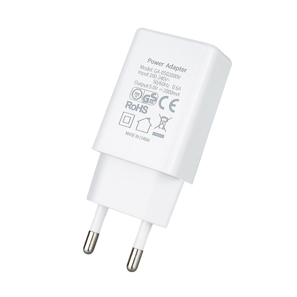 Zertifizierung 5V2A 10W Tragbares Wandladegerät USB Schnelllade-Netzteil Ladegerät für Handy Mobiltelefon