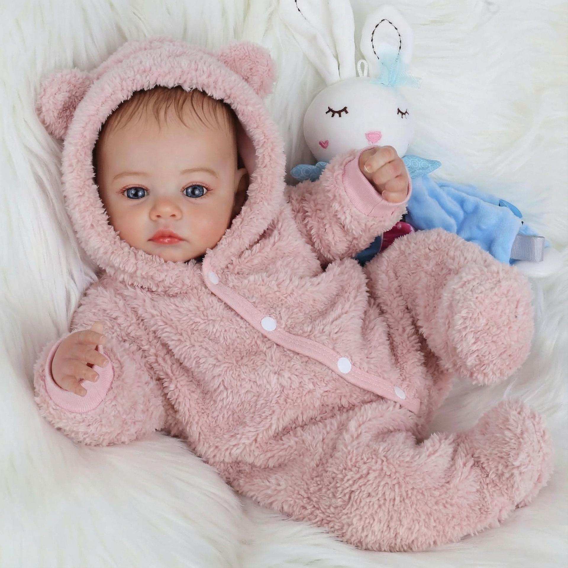 NPK 49cm Lifelike Meadow Doll with 3D Painted Veins 49cm Silicone Body