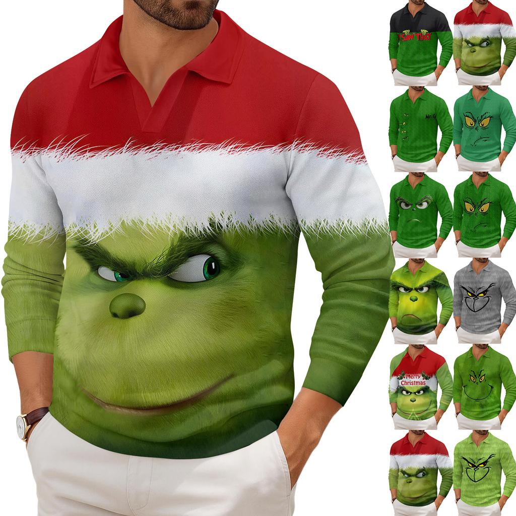 Men's Casual Collared Long-Sleeve Knit Base Layer Top