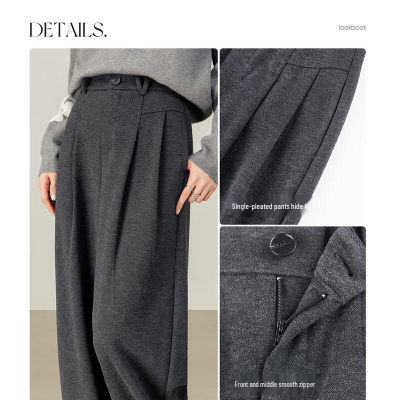 Women's Wool Blend Straight-Leg Casual Pants