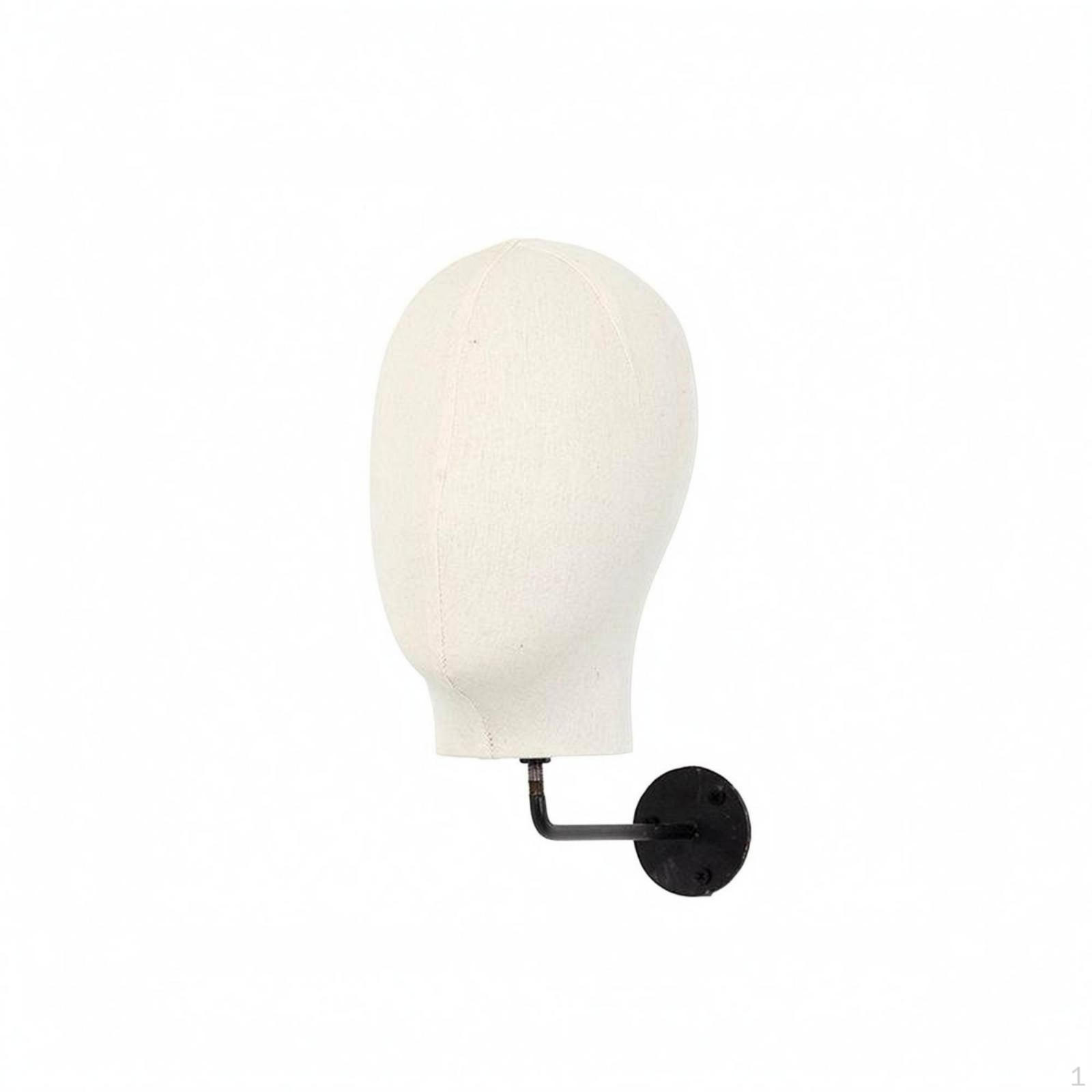 WallMounted Mannequin Head TextilecoveredCovered WallAttached Black Metal Hat Display