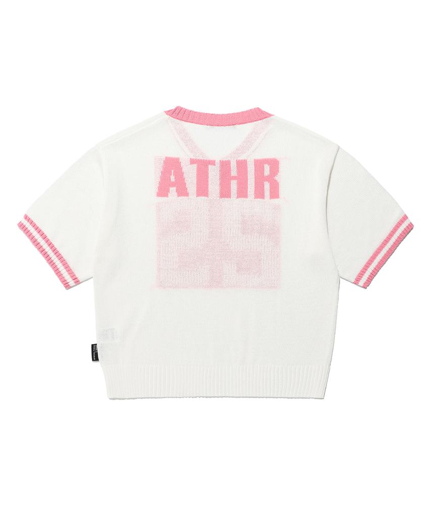 ANDTHEOTHER Oversized V-Neck Short Sleeve Knit Pink