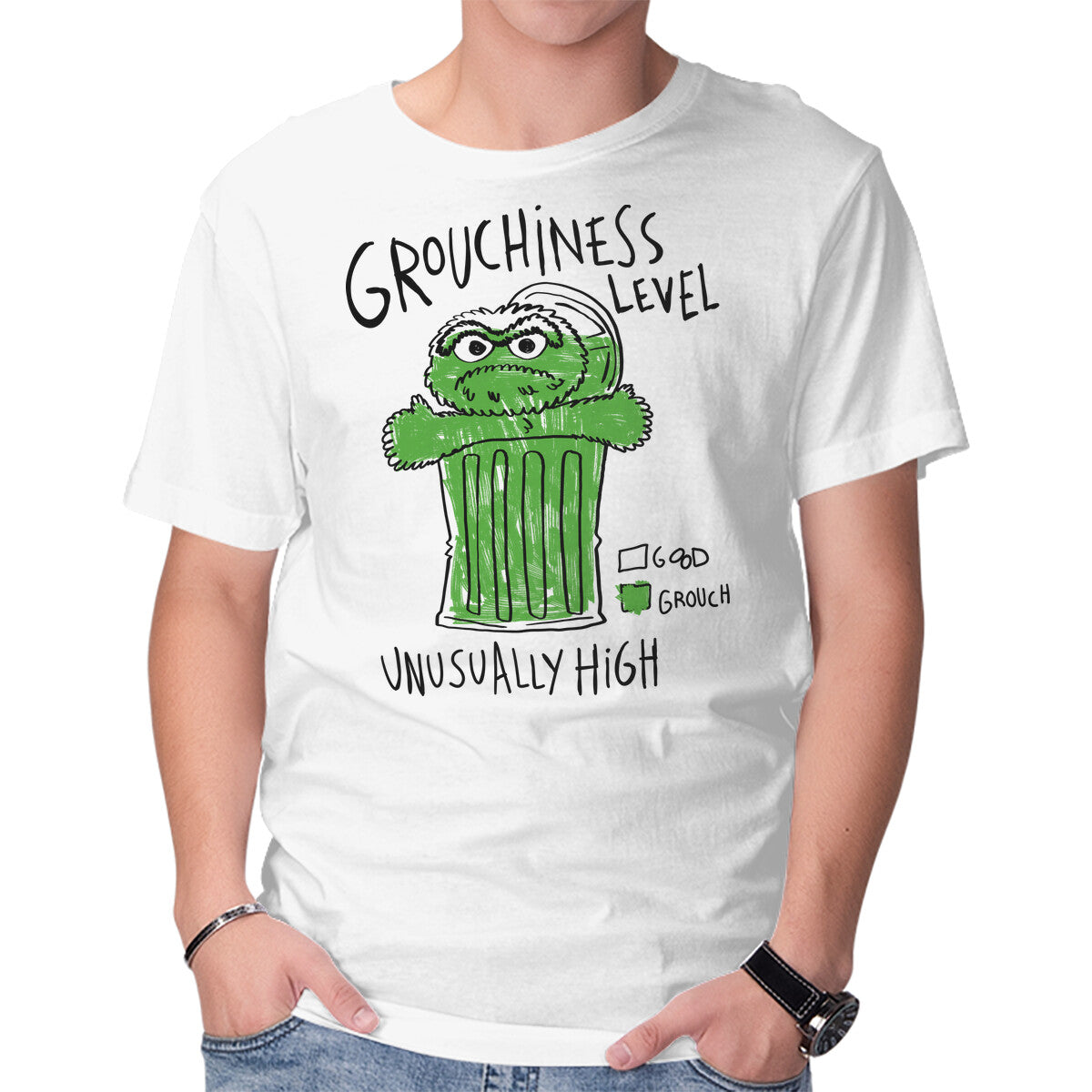 Unisex Crew Neck T-Shirt High Grouchiness Level Graphic Short Sleeve Casual Tee XXXL