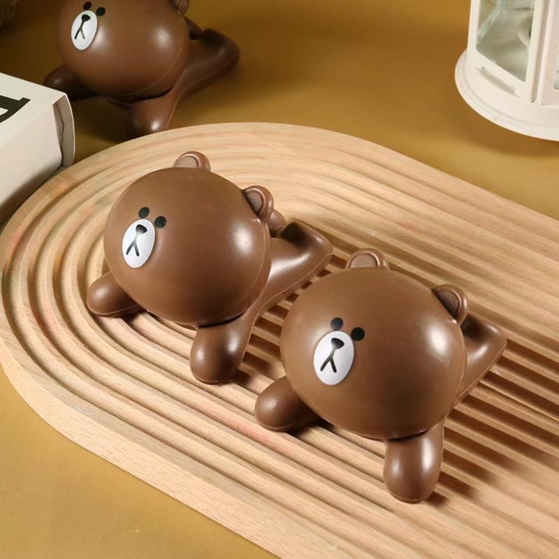 Cartoon Brown Bear Pvc Material Doll Desktop Tablet Phone Holder Kawaii Office Creative Desktop Decorative Ornaments