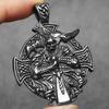 Cross Viking Amulets Crow Men Necklaces Stainless Steel Pendant Chain Women Punk Fashion Jewelry New Accessories Gifts Wholesale